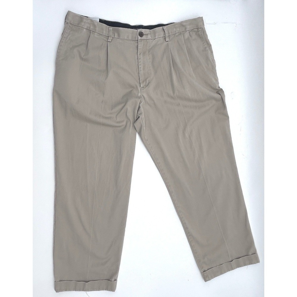 Dockers Relaxed Fit Khaki Cropped Chino Pants Men's W40 L29 Cuffed Americana - Picture 2 of 8